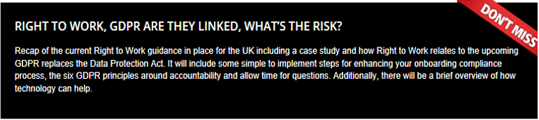 The Right to Work process and GDPR are they linked and whats the risk?